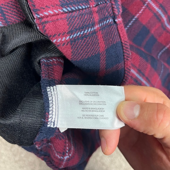 Orvis Heavy Flannel Shirt Jacket Mens Medium Shacket Red Blue Plaid Flap Pockets - Picture 5 of 8
